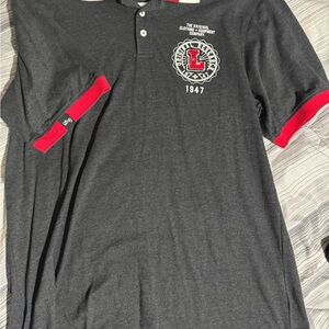 Dark grey LRG Polo Shirt with Red Accents